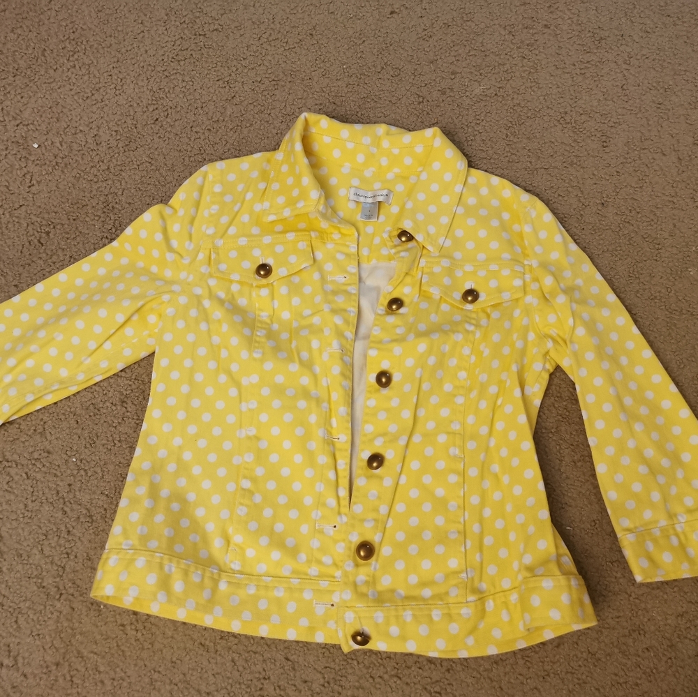Christopher & banks yellow polka dots jacket
